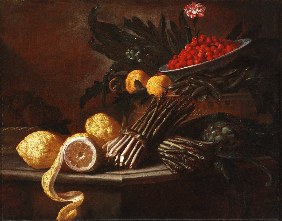 Guiseppe Ruoppollo: Csendélet gyümölcsökkel és zöldségekkel, 1670-es évek (Szépművészeti Múzeum-Magyar Nemzeti Galéria)