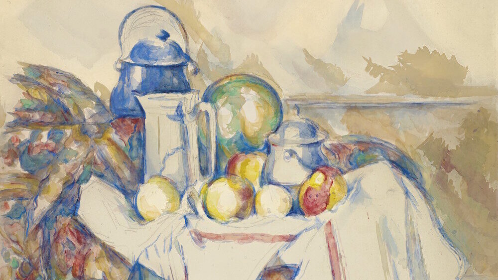 Paul Cézanne: Csendélet tejeskannával, dinnyével és cukortartóval – forrás: Christie’s