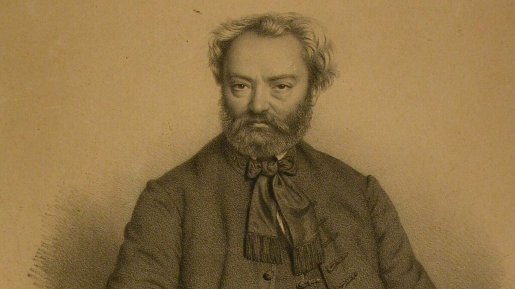 Erkel arcképe a Bánk bán első kiadása címlapjáról., 1861-ből; készítette: Canzi Ágoston - forrás: erkel.oszk.hu