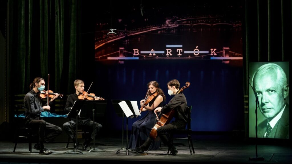 A Korossy Kvartett a Bartók Világverseny 2020-as gáláján – fotó: Mudra László/ Zeneakadémia