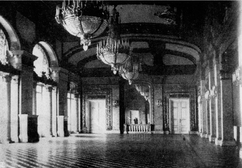 A József főhercegi palota I. emeleti táncterme, 1914 forrás: Lorenz Antal fotója, Az Érdekes Ujság, 1914