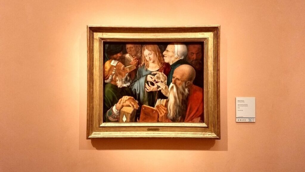 Albrecht Dürer: Jézus a doktorok között, 1506. Madrid, Museo Nacional Thyssen Bornemisza - Fotó: Marton Ildikó