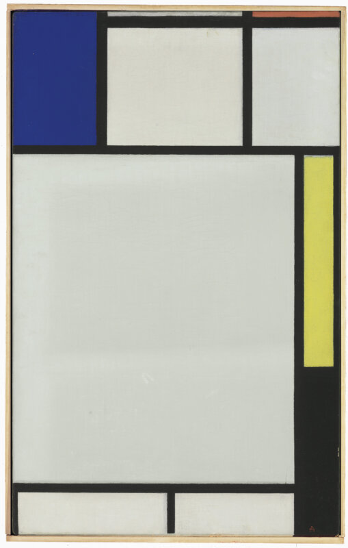 Piet Mondrian: Kompozíció kékkel, pirossal, sárgával és feketével – forrás: Christie’s