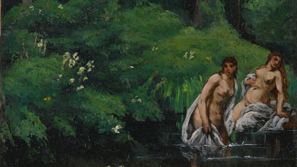 Gustave Courbet: Fürdőzők az erdőben (részlet) – forrás: Sotheby’s