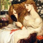 Dante Gabriel Rossetti: Lady Lilith (1868), (Fanny Cornforth, vonásait Alexa Wilding arcával festette felül) - forrás: Delaware Art Museum
