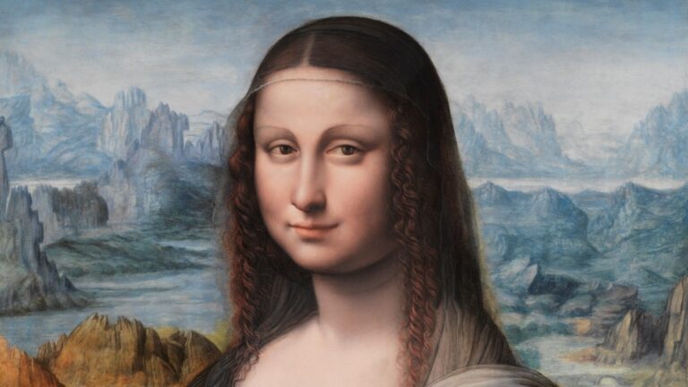 Mona Lisa - készült Leonardo da Vinci műhelyében, a mester felügylete mellett - forrás: Madrid, Museo Nacional del Prado
