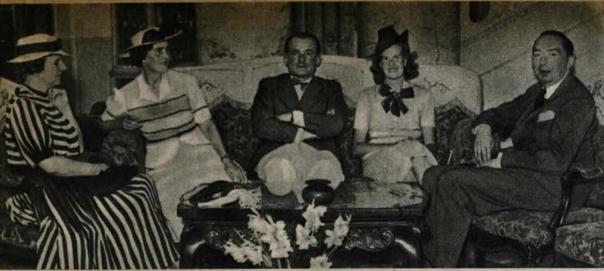 Bornemisza Adél, Bornemisza Margit (balról a második) második férjével Wettstein Jánossal, és Gabriella nevű lányával valamint annak férjével - Forrás: Tolnai Világlapja, 1939. szeptember 20.