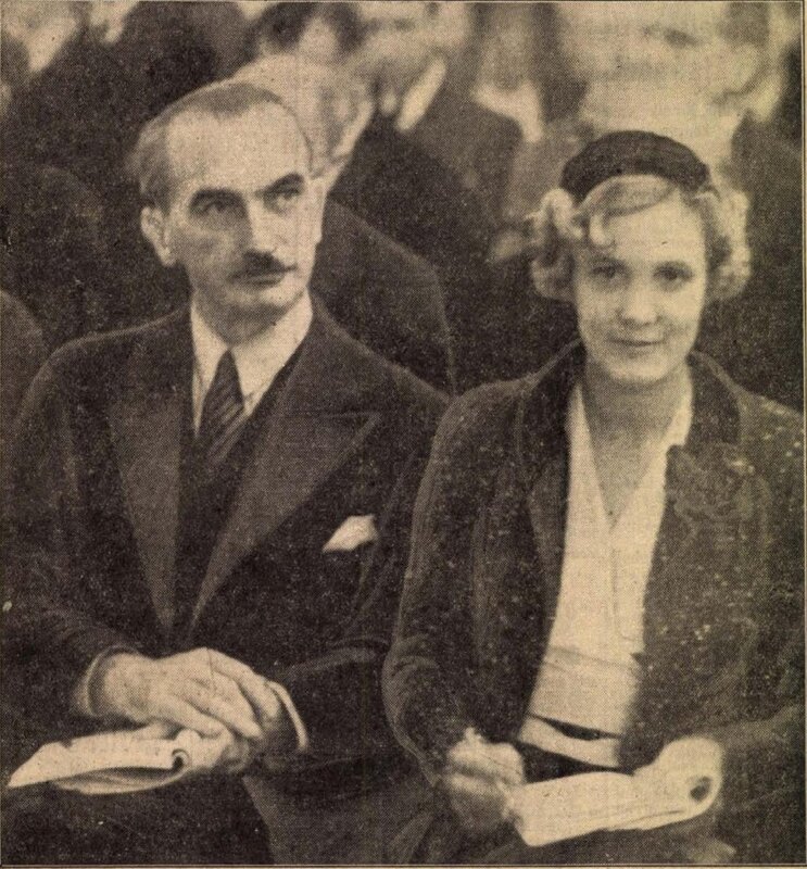 Heinrich Thyssen-Bornemisza és második felesége, Maud Feller egy berlini aukción - Forrás: Az Est, 1936. május 23.