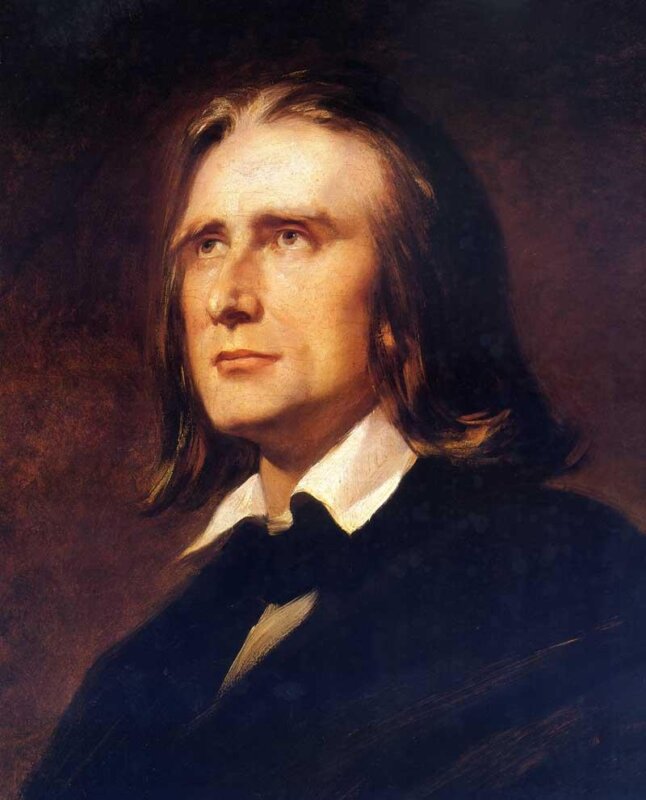 Liszt Ferenc 1856-ban (Wilhelm von Kaulbach festménye)