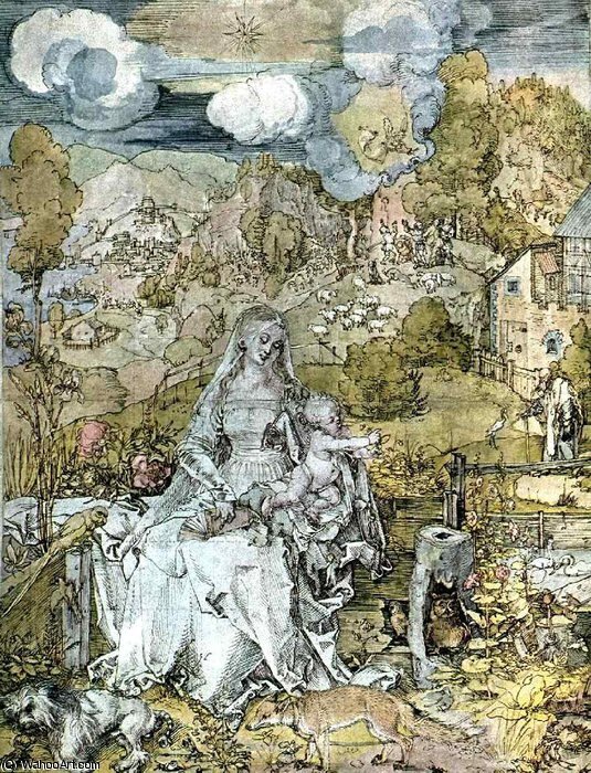 Albrecht Dürer: Madonna állatok sokaságával – forrás: Wikioo