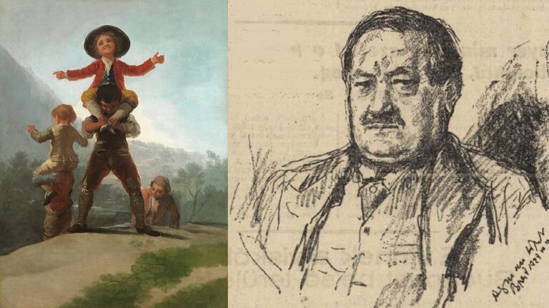 Francisco de Goya y Lucientes: Játszó gyerekek (Las gigantillas) és Herman Lipót: Nemes Marcell portréja - Forrás: Wikipedia és Pesti Napló 1930.10.29.