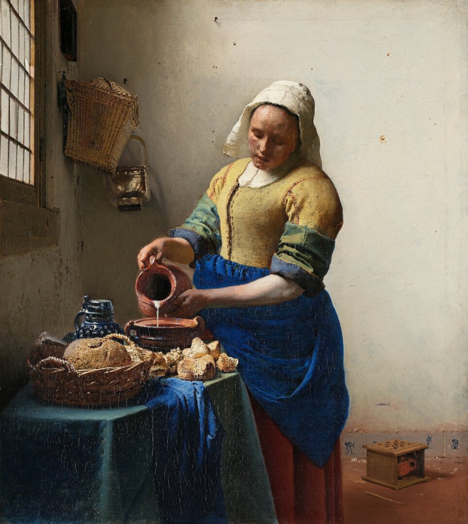 Johannes Vermeer: Tejet öntő nő (1658) - forrás: wikipedia