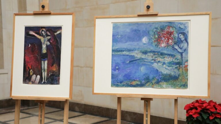 Chagall képei a varsói Nemzetri Múzeumban - forrás: Ministerstwo Kultury i Dziedzictwa Narodowego FB-oldala