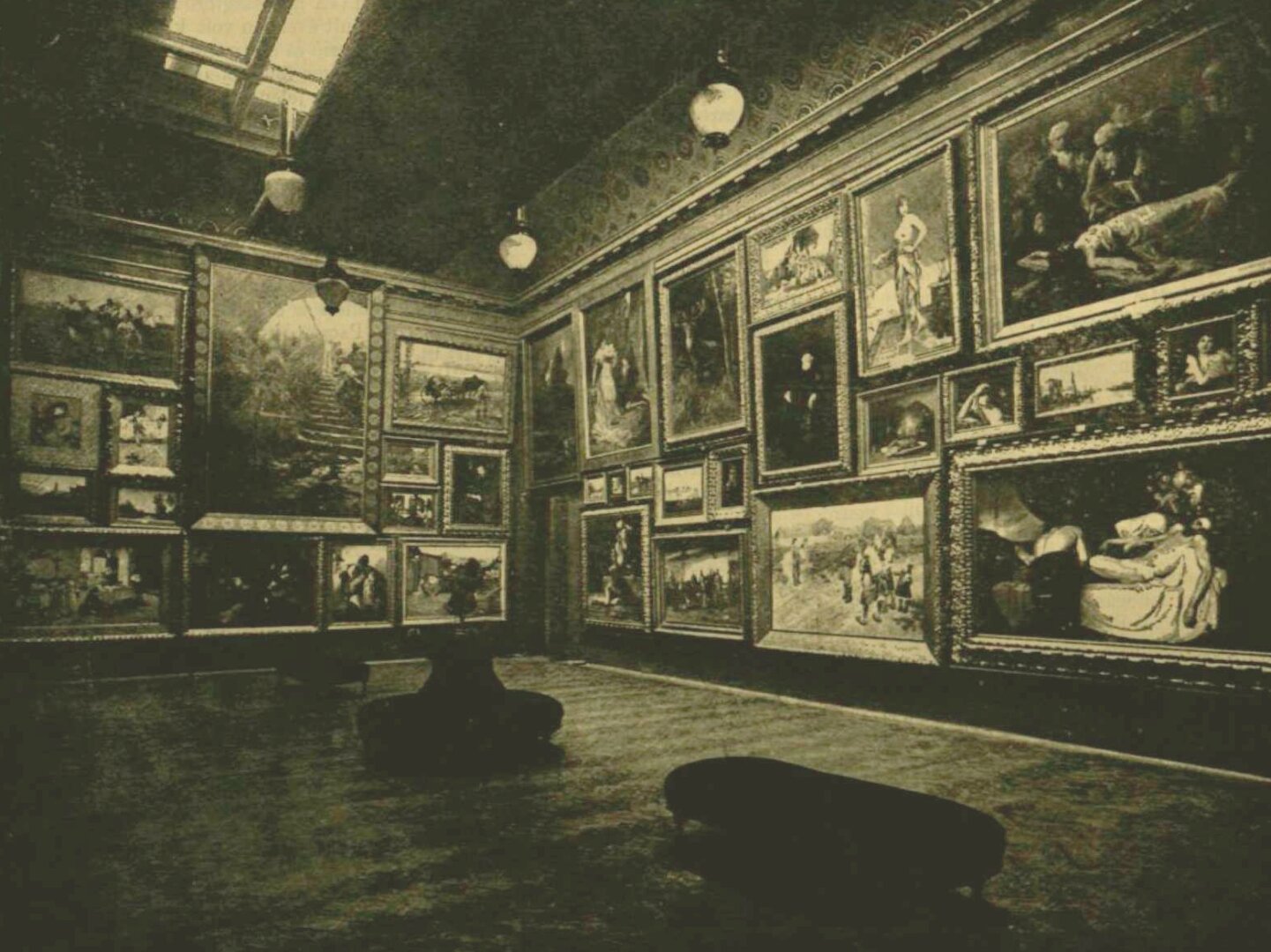 Az Országos Magyar Képzőművészeti Társulat kiállítása, 1886, Vasárnapi Újság - forrás: MKE