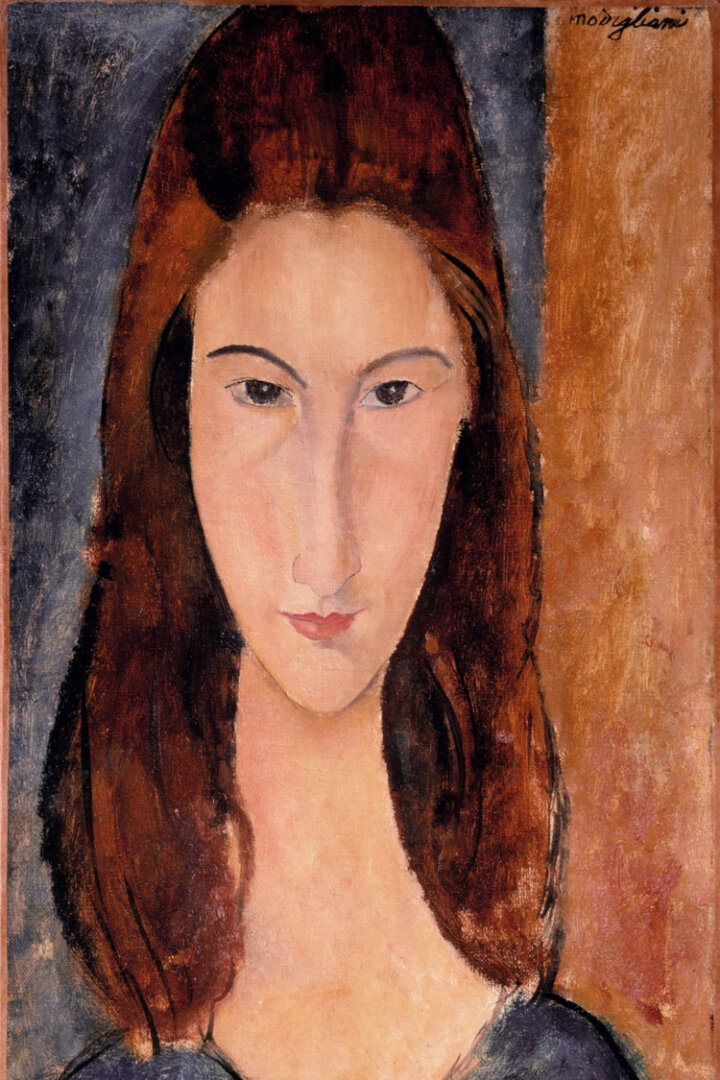 Modigliani: Jeanne Hébuterne arcképe szemből, 1919 - forrás: wikipedia