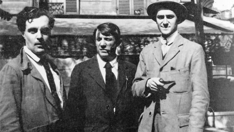Modigliani, Pablo Picasso és André Salmon, 1916-ban - forrás: wikipedia