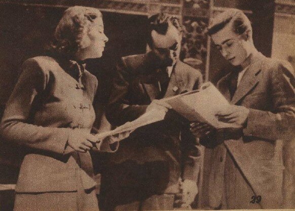 Sennyei Vera, Várkonyi Zoltán és gróf Károlyi István a próbán - Forrás: Színházi Magazin, 1942.