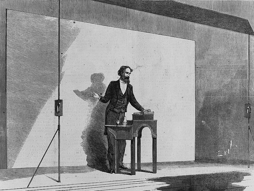 "Charles Dickens egy felolvasáson" Fametszet a Harper's Weekly-ban 1867-ben - forrás: wikipedia
