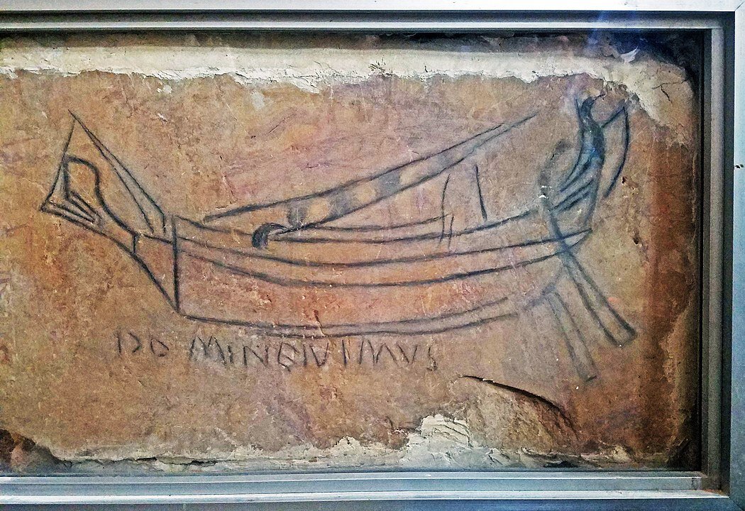 egy hajó rajza a Szent Sír-templom római korszakából - forrás: wikipedia