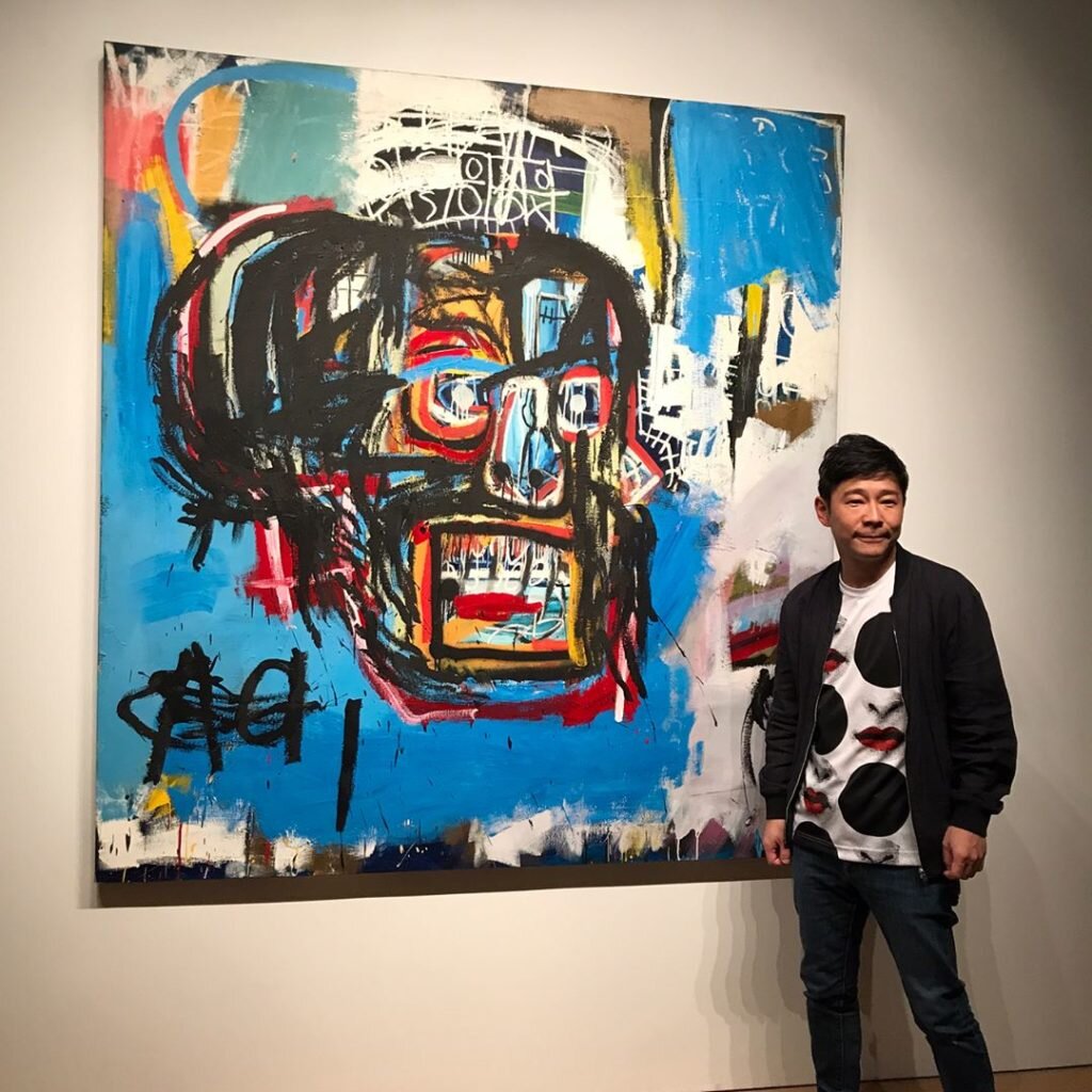Maezava a 110 millió dolláros Basquiat-val – forrás: yusaku2020