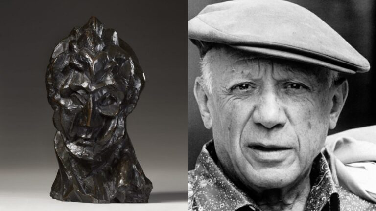 Picasso és első kubista szobra - forrás: wikipedia és Christie’s