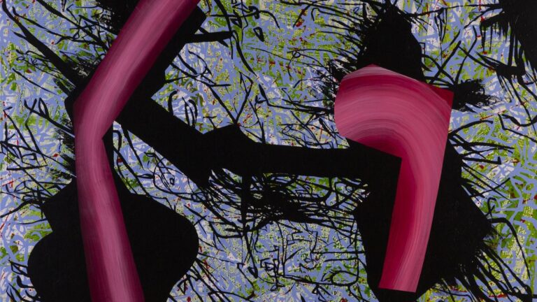 Szirtes János: Délibáb I., (részlet) 2021, akril, vászon, 120x135 cm, - forrás: Várfok Galéria