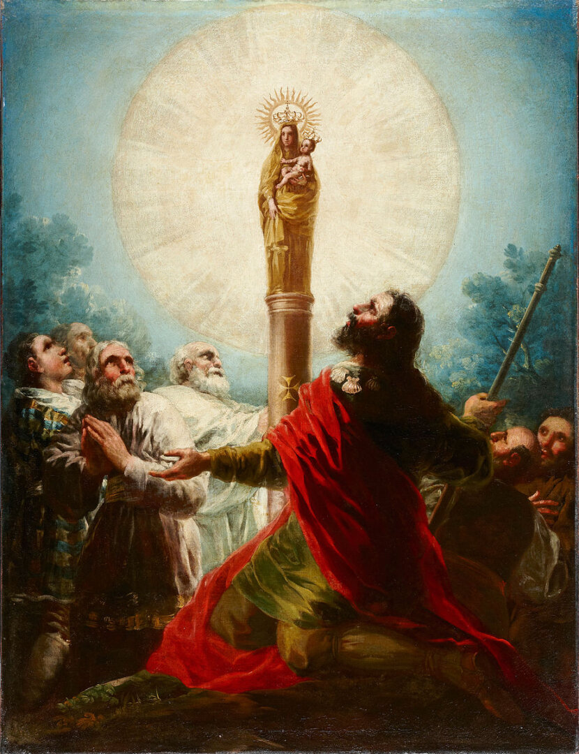 Francisco de Goya: Szűz Mária megjelenése az idősebb Jakab apostolnak és tanítványainak – forrás: Alcalá Subastas