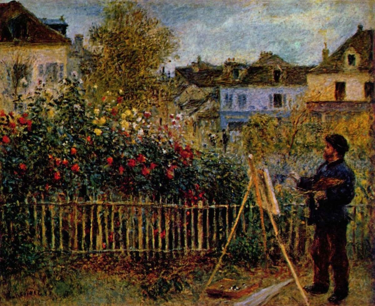 Renoir: Claude Monet Argenteuil-i kertjében fest 1873-ben - forrás: wikipedia