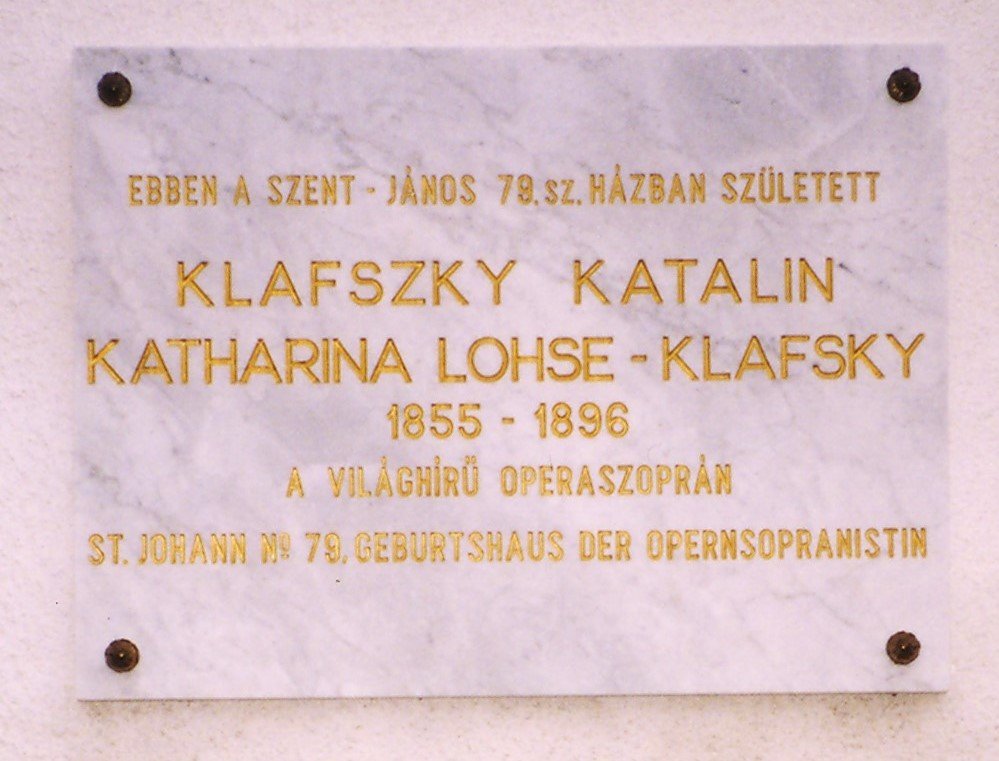 Klafszky Katalin emléktáblája - fotó: a szerző felvételei
