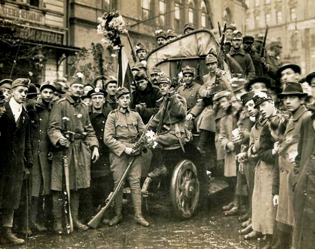 Őszirózsás forradalom, Budapest, 1918. október vége - forrás: Wikipédia