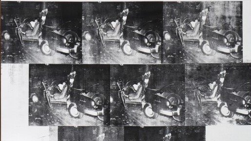 Andy Warhol: Fehér katasztrófa – Fehér autóbaleset tizenkilencszer – forrás: Sotheby’s