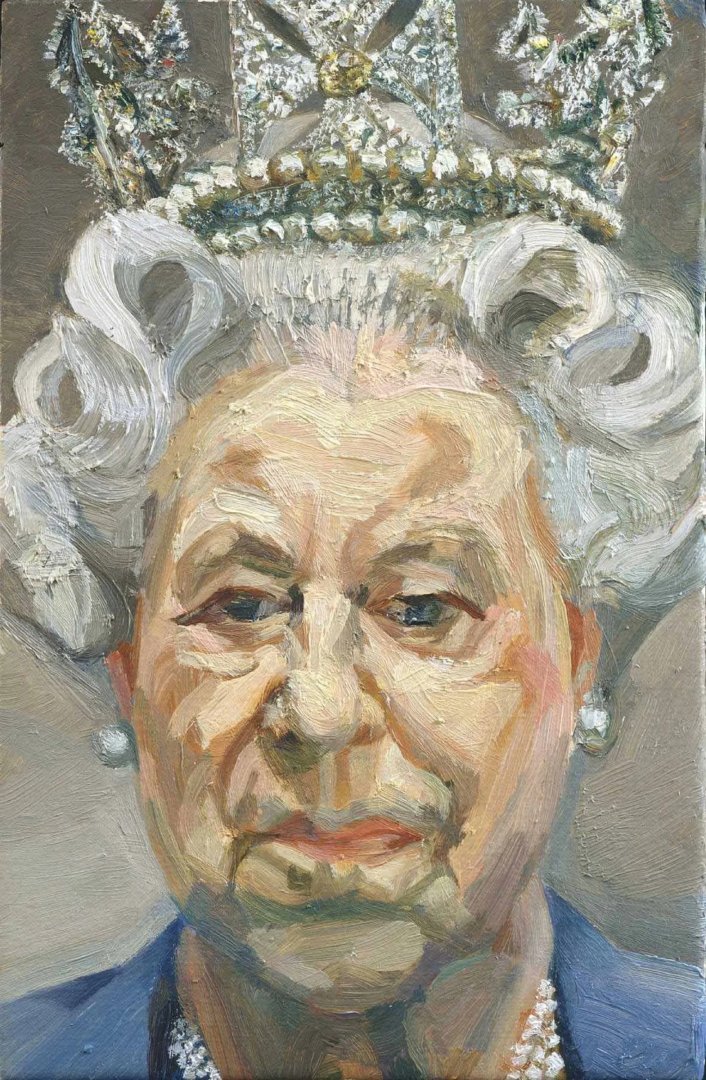 Lucien Freud: Őfelsége II. Erzsébet királynő – forrás: wikiart