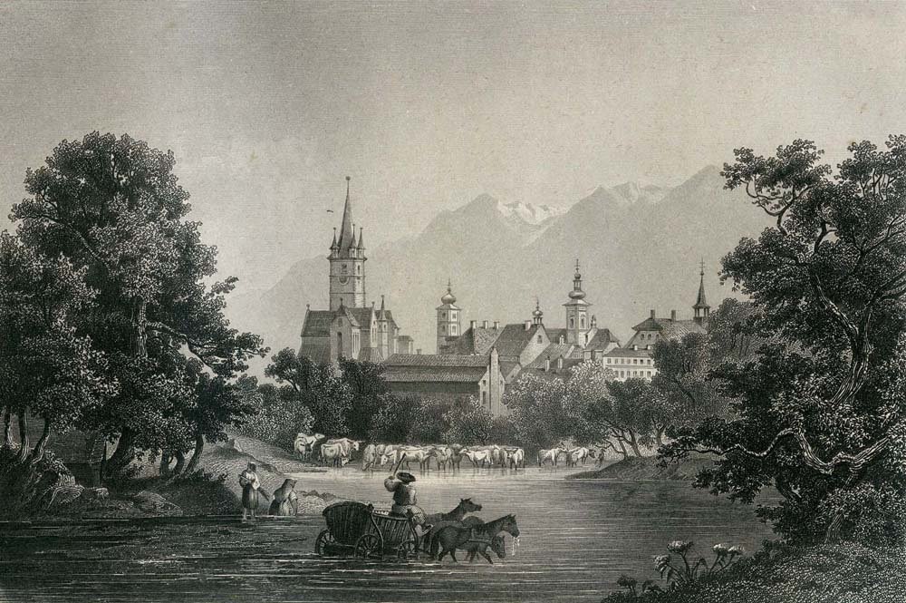 Nagyszeben / Hermannstadt látképe, 1863., Hunfalvy János - Magyarország és Erdély eredeti képekben II. 1863 56. - forrás: hagyomanyokhaza.hu