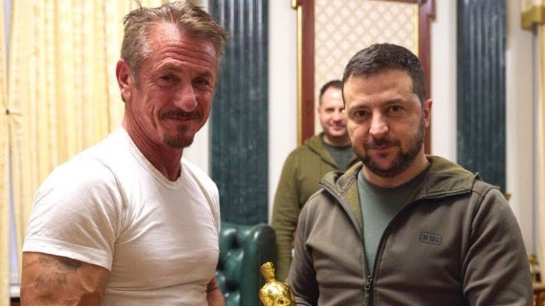 Sean Penn és Volodimir Zelenszkij - forrás: YouTube