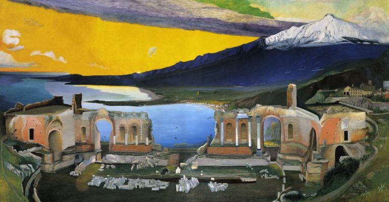 Csontváry Kosztka Tivadar: A taorminai görög színház romjai- forrás: Szépművészeti Múzeum - Magyar Nemzeti Galéria