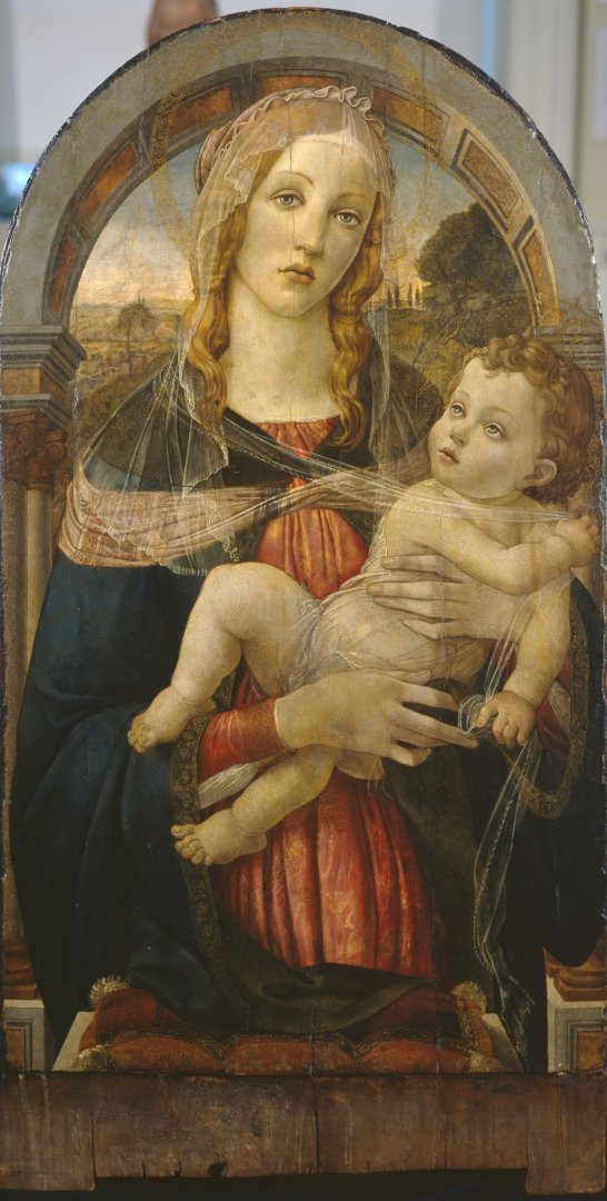 Umberto Giunti (1886-1970), hamisítvány Sandro Botticelli stílusában: A szűz és a gyermek -forrás: The Courtauld, London 