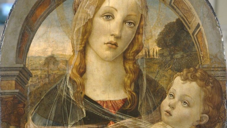 Umberto Giunti (1886-1970), hamisítvány Sandro Botticelli stílusában: A szűz és a gyermek -forrás: The Courtauld, London