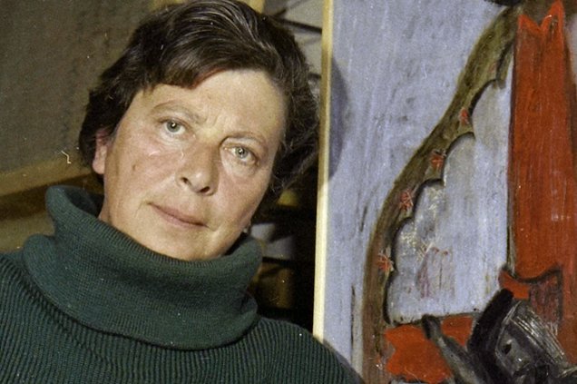 Szántó Piroska (1913-1998) festőművész az otthonában, 1969.10.27. Budapest - forrás: Fotó: Fortepan