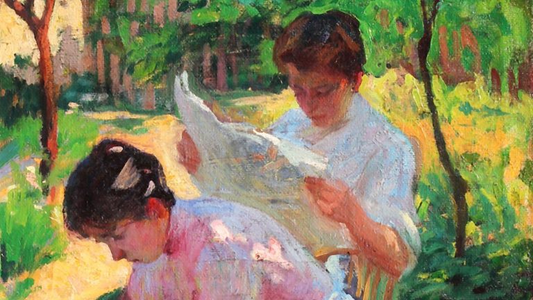 Kalivoda Kata: Olvasás a kertben, 1910-es évek