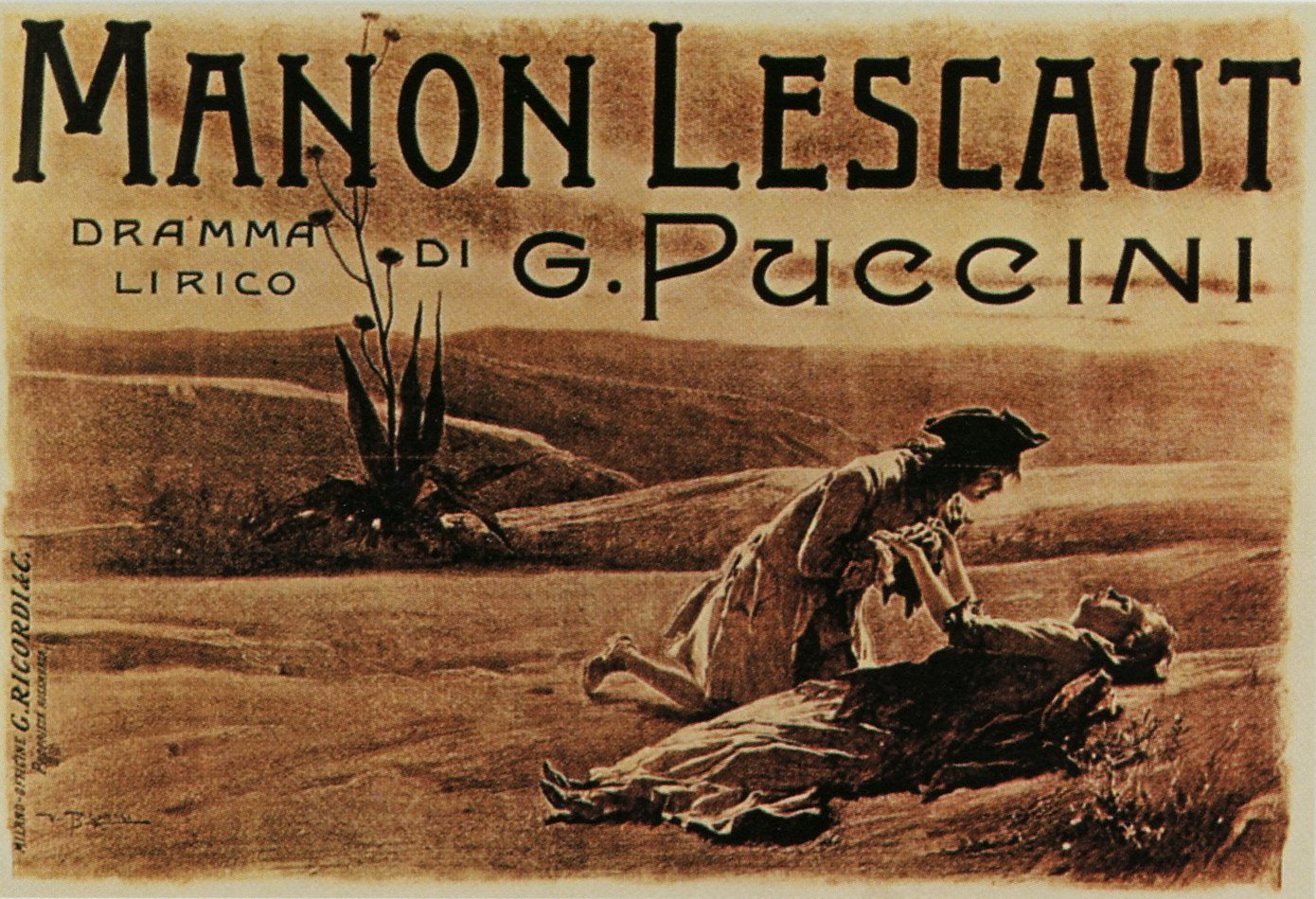 A Manon Lescaut ősbemutatójának plakátja - forrás: Wikipedia