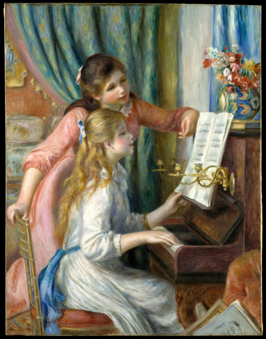 Pierre-Auguste Renoir: Két fiatal lány a zongoránál – forrás: Metropolitan Museum of Art