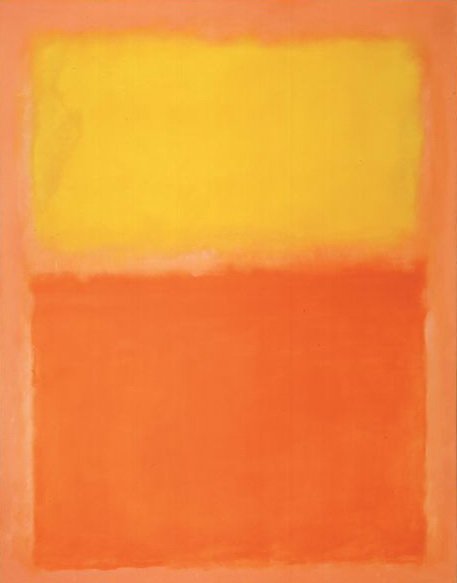 Mark Rothko: Orange and Yellow, 1956, 231x180 cm, oil on canvas. Kate Rothko Prizel and Cristopher Rothko/Artists Rights Society (ARS) Source: Wikiart