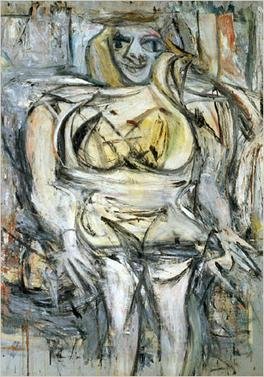 Willem de Kooning: Nő III, 1952-53, 173x123 cm, olaj, vászon, magántulajdon - forrás: Wikipedia