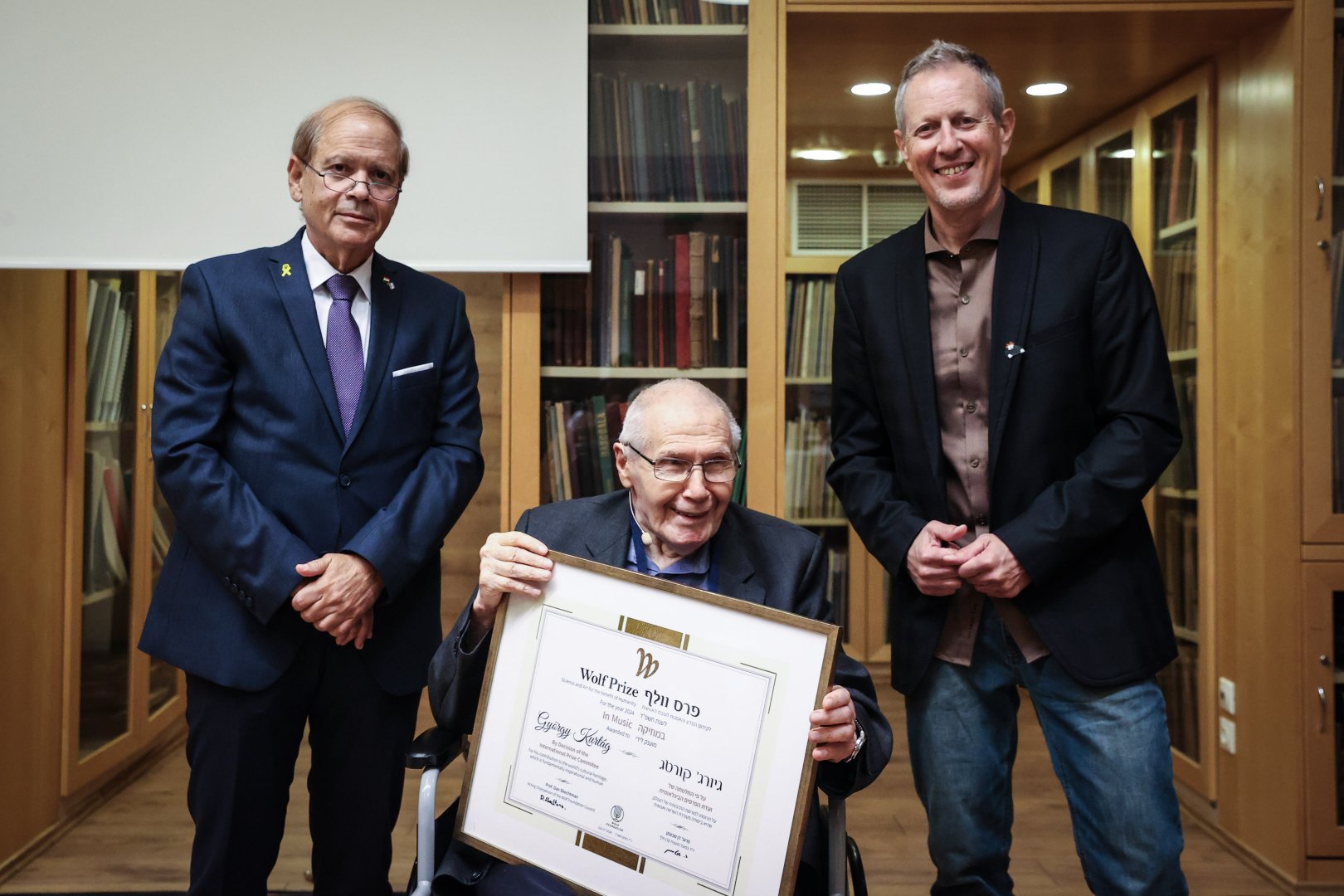 Yacov Hadas-Handelsman, Kurtág György és Amnon Rechter - fotó: Huszti István / BMC