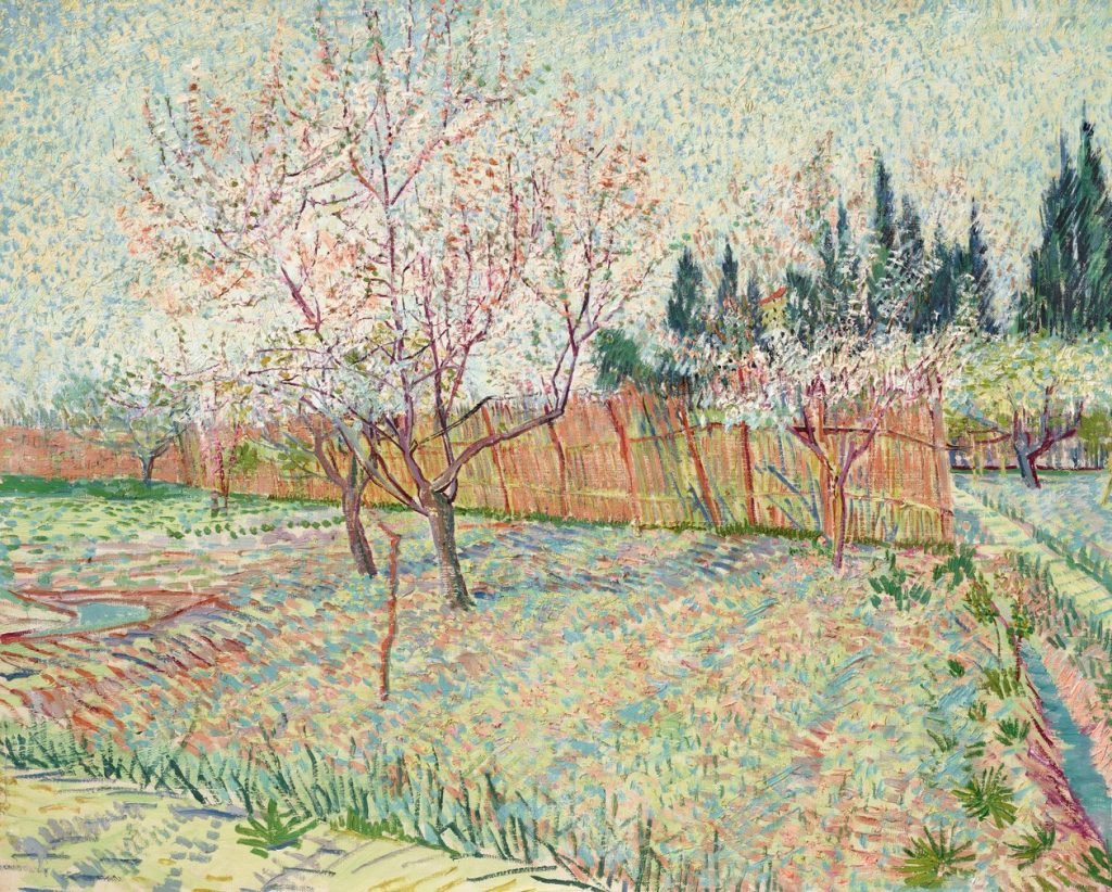 Vincent van Gogh: Gyümölcsöskert ciprusokkal – forrás: Christie’s