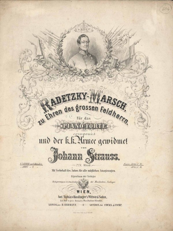 A Radetzky-induló zongoraváltozatának címlapja