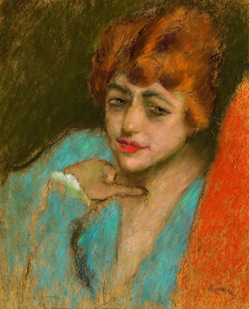 Rippl-Rónai József: Lány kék ruhában, 1927