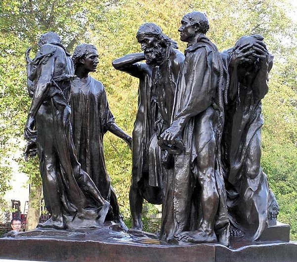 Rodin: Calais-i polgárok, - forrás: wikipedia