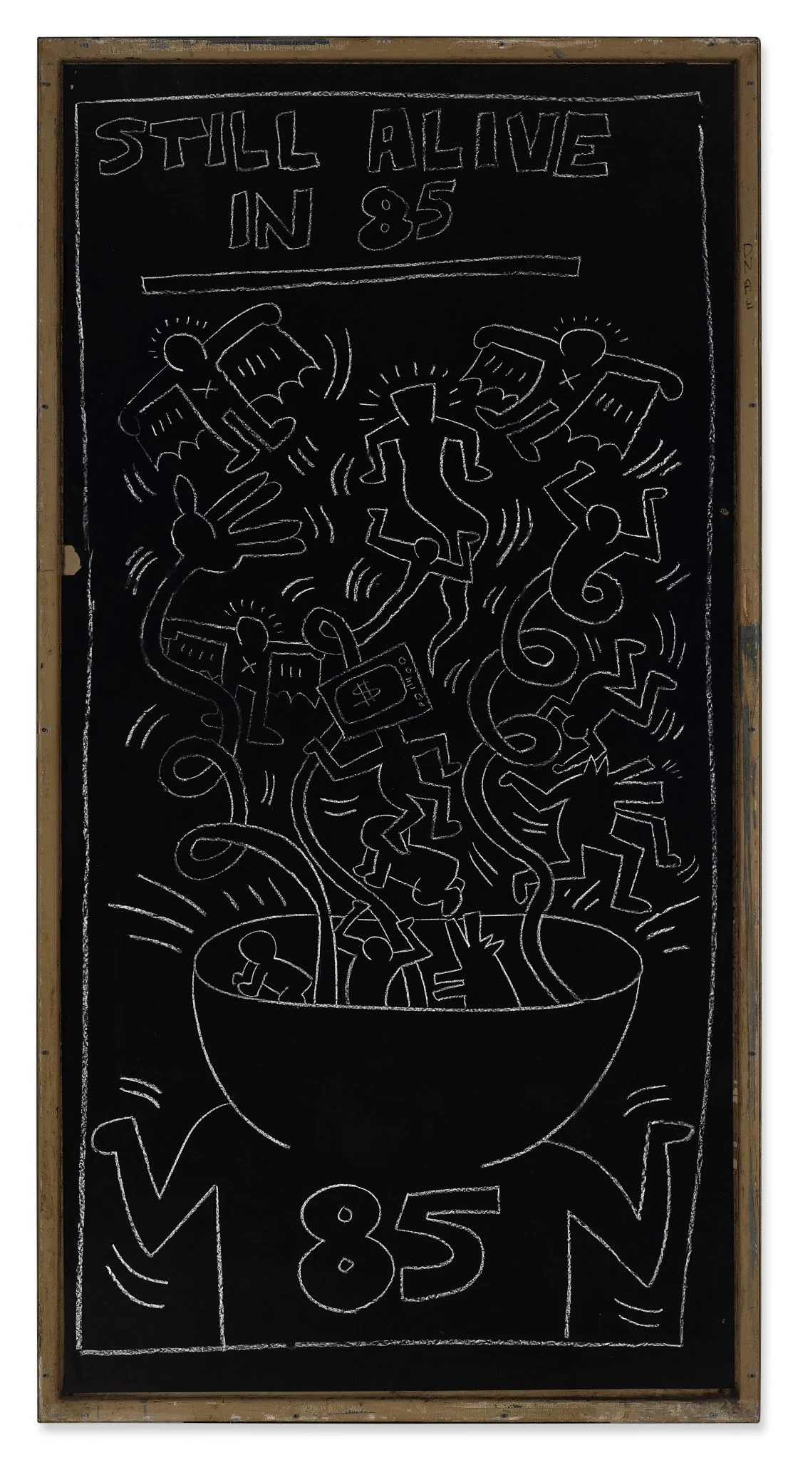 Keith Haring: Cím nélkül (Még mindig él 85-ben; becsérték: 500.000–700.000 dollár) – forrás: Sotheby’s