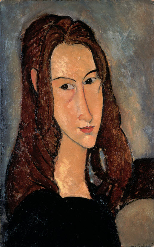 Modigliani: Jeanne Hébuterne arcképe, 1918 - forrás: wikipedia